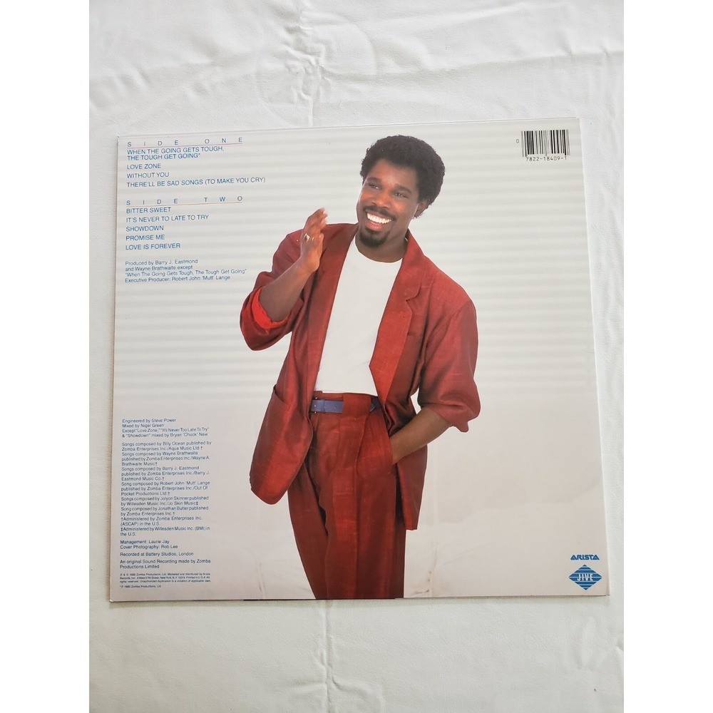 Billy Ocean Love Zone (Vinyl, Jive Records USA)‎ VG+ Tested - Picture 2 of 7
